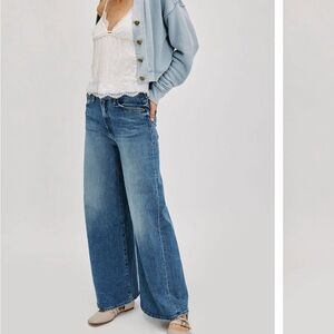 MOTHER Blue Flare Wide Leg Jeans